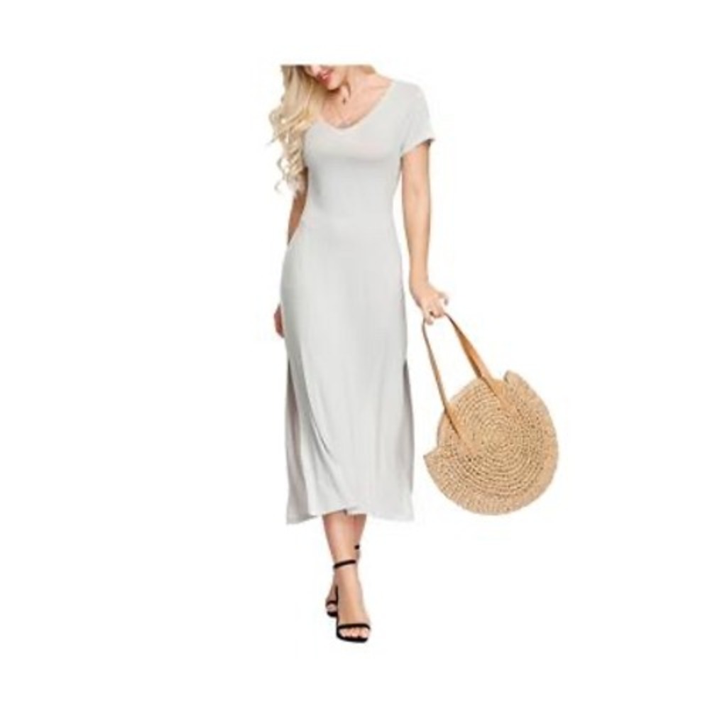 Ink+Ivy Women's Double V- Neck Dress‎ - Gray - Size XL